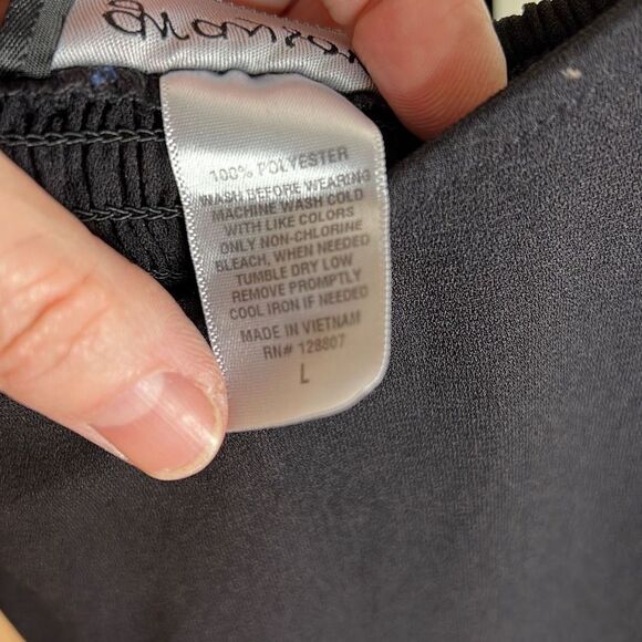 Grayson Womens Sleeveless Spaghetti Strap Wide leg Pants Jumpsuit Black Sz Large - Picture 5 of 7